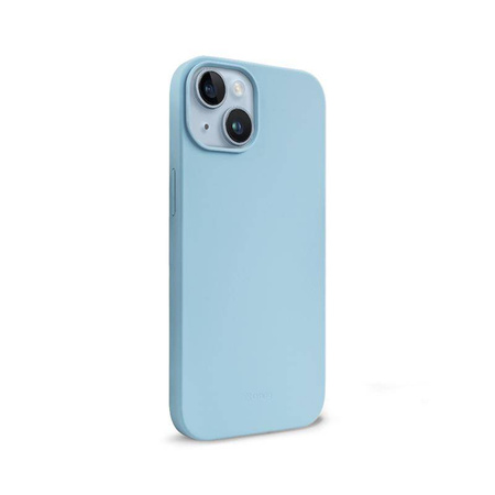 Etui Crong Color Cover do iPhone 14 Plus Silikonowe Błękitny z Mikrofibrą