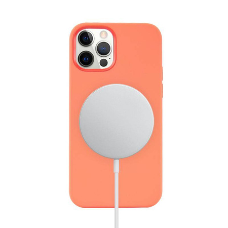 Crong Color Cover Magnetic - Etui iPhone 12 / iPhone 12 Pro MagSafe (koralowy)