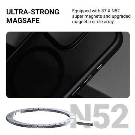 Crong Hybrid Frost MAG Cover - Θήκη MagSafe για iPhone 16 (μαύρο)