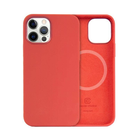 Crong Color Cover Magnetic - pouzdro MagSafe pro iPhone 12 / iPhone 12 Pro (červené)