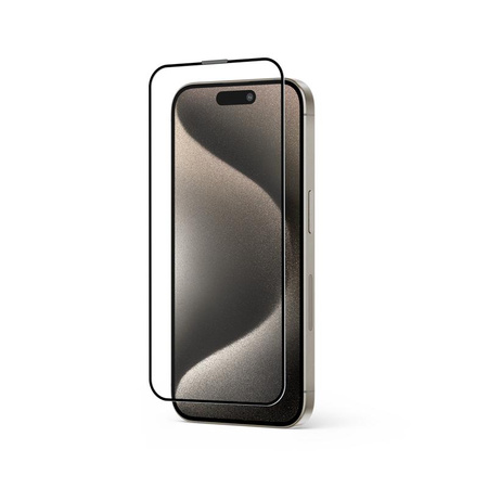Szkło Crong Anti-Bacterial 3D Armour Glass do iPhone 15 Pro Hartowane 9H z Ramką