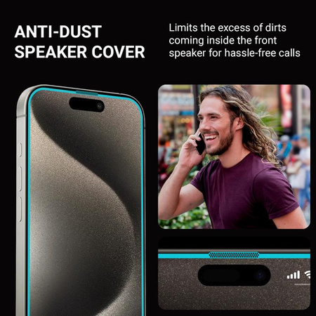 Szkło Hartowane do iPhone 16 Pro Max Crong Anti-Bacterial 3D Armour Glass 9H Ochronne na Cały Ekran + Ramka Instalacyjna