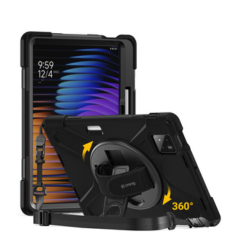 Crong Defender Plus – Custodia rinforzata per Xiaomi Pad 8 / 8 Pro / Pad 7 / 7 Pro 11.2" (Nero)