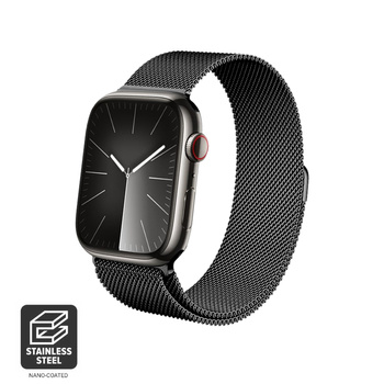 Crong Milano Steel - Milanaisearmband für Apple Watch 44/45/46/49 mm (graphit)