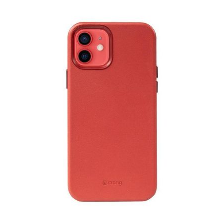 Crong Essential Cover - Θήκη από eco leather για iPhone 12 / iPhone 12 Pro (κόκκινο)