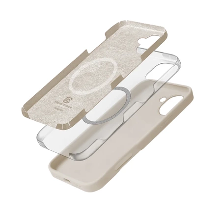 Etui  Crong Color Cover Magnetic do iPhone 16 MagSafe Silikon Kamienny Beż