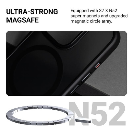 Crong Hybrid Frost MAG Cover - iPhone 17e / 16e MagSafe Case (Black)