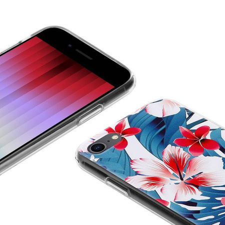 Funda Crong Flower para iPhone SE (2022/2020) / 8 / 7 (patrón 03)