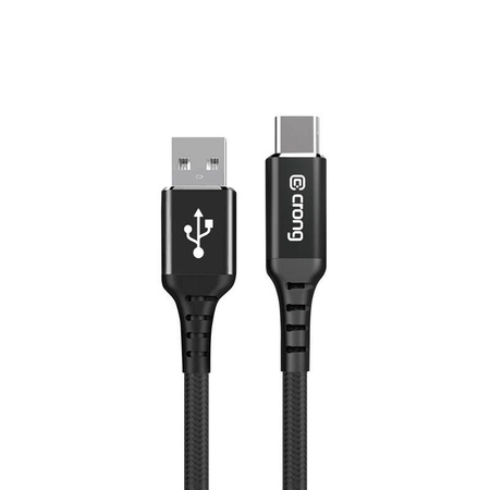 Crong Armor Link - 60W 3A USB-A to USB-C Power Delivery Fast Charging cable 25cm (black)