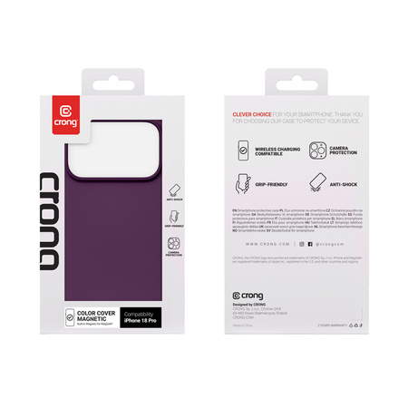 Etui Crong Color Cover Magnetic do iPhone 18 Pro / 17 Pro MagSafe Śliwkowe