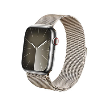 Crong Milano Steel - Stainless Steel Strap for Apple Watch 42/44/45/49 mm (champagne)