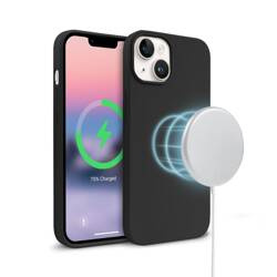 Crong Color Cover Magnetic - Θήκη σιλικόνης με MagSafe για iPhone 14 Plus (μαύρο)