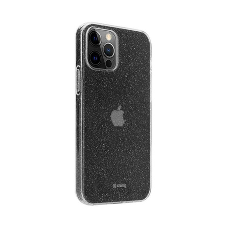 Crong Glitter Case - Etui iPhone 12 Pro Max (przezroczysty/srebrny)