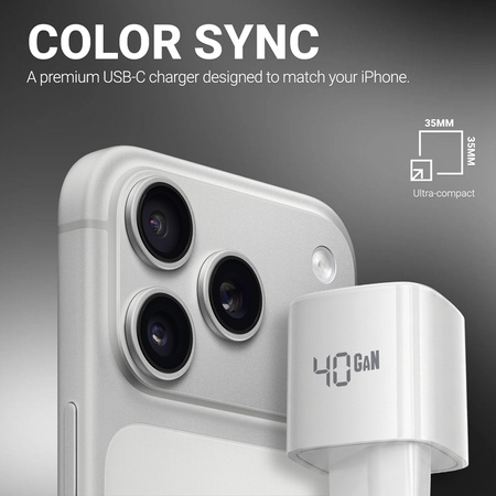 Crong NEO GaN Charger - USB-C 40W PD Charger with AVS (White)