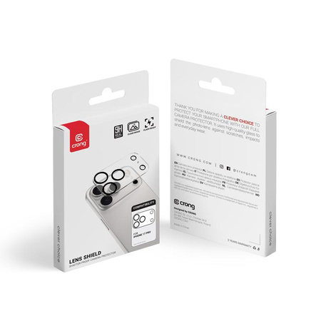 Crong Lens Shield - Cristal para la cámara y lente del iPhone 17 Pro
