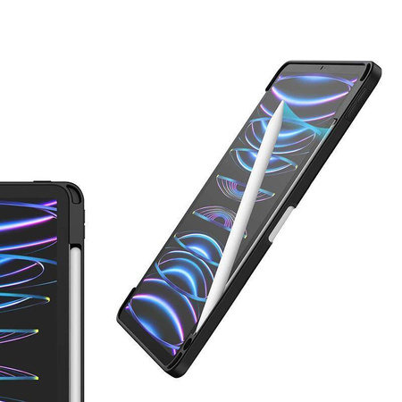 Crong PrimeFolio – Hülle für iPad Air 11" M3 (2025) / iPad Air 11" M2 (2024) / iPad Air 10,9" (5.-4. Generation) / iPad Pro 11" (2022-2021) (Schwarz/Transparent