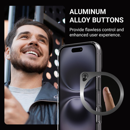 Crong Clear MAG Pro - калъф MagSafe за iPhone 16 (черен)