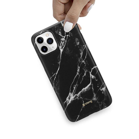 Crong Marble Case - pouzdro pro iPhone 11 Pro (černé)