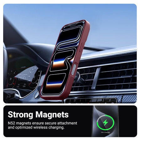 Crong Hybrid Matte Magnetic - MagSafe калъф за iPhone 17 Pro Max (лилав)