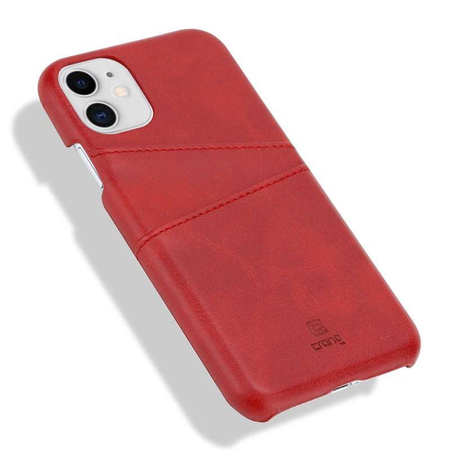 Etui Crong Neat Cover do iPhone 11 Pro Skórzane Czerwone z Kieszeniami