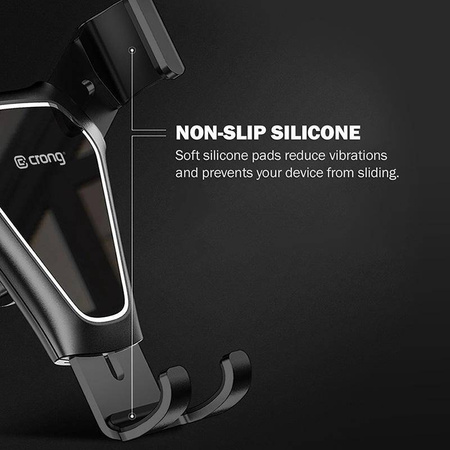 Crong Gravity Auto-Clip Autohalterung - Schwerkraft-Autohalterung für Handys von 4,7" bis 6,5" (schwarz)