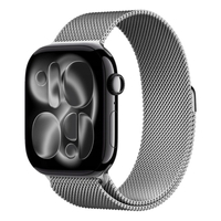 Crong Milano Steel - Rozsdamentes acél szíj Apple Watch 44/45/46/49 mm-hez (Ezüst)