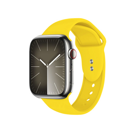 Pasek Crong Liquid do Apple Watch 42/41/40/38 mm Żółty Silikonowy
