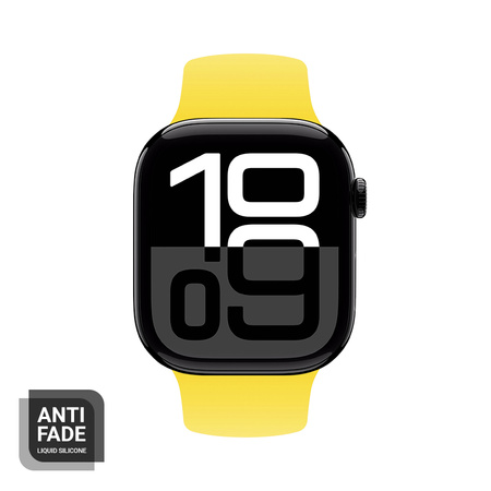 Pasek Crong Liquid do Apple Watch 42/41/40/38 mm Żółty Silikonowy