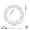 Crong Armor Link - Cable USB-C a USB-C de 60 W, 3 A, 150 cm (blanco)