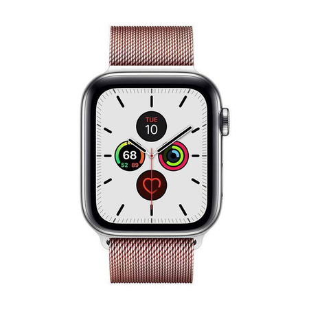 Crong Milano Steel - Řemínek z nerezové oceli pro Apple Watch 38/40/41 mm (růžové zlato)