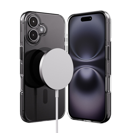 Crong Clear MAG Pro - iPhone 16 MagSafe Case (Black)
