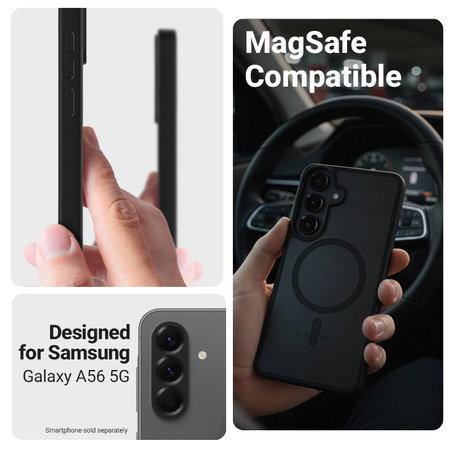 Crong Hybrid Matte Magnetic - MagSafe калъф за Samsung Galaxy A56 (розов)