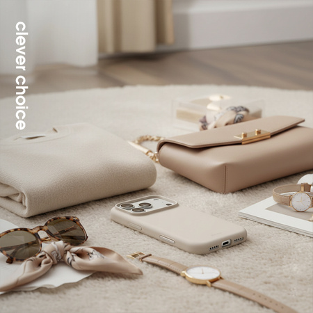 Crong Color Cover Magnetic - Funda MagSafe iPhone 17 Pro (beige piedra)