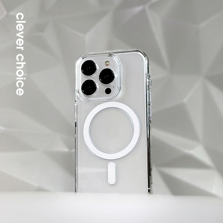 Etui Crong Clear MAG Pro do iPhone 15 Pro MagSafe Przezroczyste Plecki