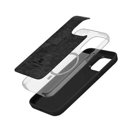 Etui do iPhone 15 Pro MagSafe Crong Color Cover LUX Magnetic Silikonowy Case Ochronny Czarny