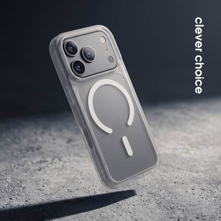 Crong Hybrid Matte Magnetic - Kryt MagSafe pro iPhone 18 Pro Max / 17 Pro Max (bílý)