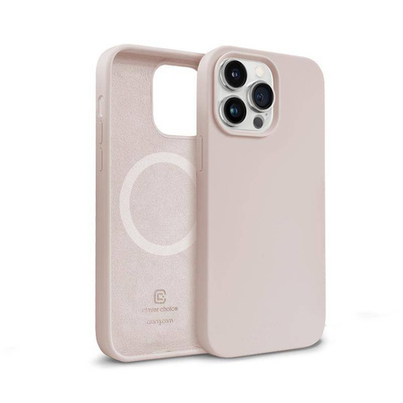 Crong Color Cover Magnetic - Θήκη σιλικόνης με MagSafe για iPhone 14 Pro Max (ροζ άμμος)
