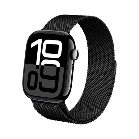 Crong Milano Steel - Stainless Steel Strap for Apple Watch 42/44/45/49 mm (black)