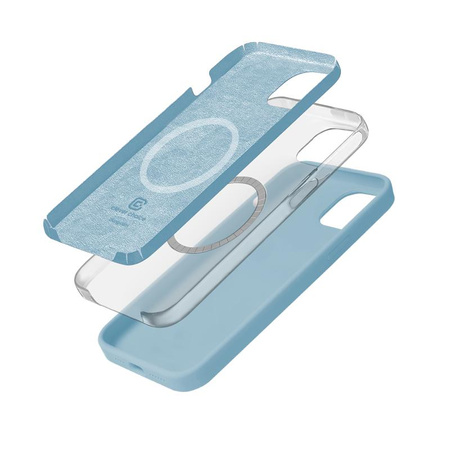 Etui Crong Color Cover Magnetic do iPhone 15 MagSafe Silikonowe Niebieskie