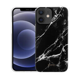 Carcasă Crong Marble - Carcasă pentru iPhone 12 Mini (Negru)