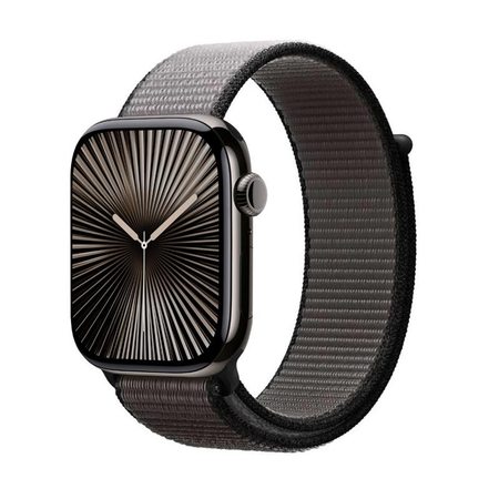 Crong Nylon - Sportovní řemínek pro Apple Watch 44/45/46/49 mm (noční šedý)