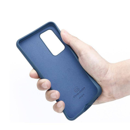 Etui Crong Color Cover do Huawei P40 Silikonowe Niebieskie z Mikrofibrą