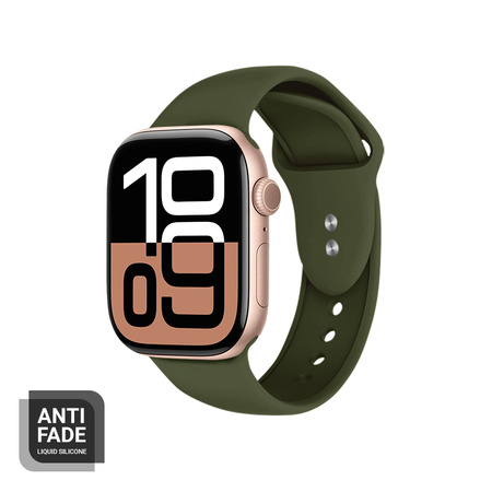 Pasek Crong Liquid do Apple Watch 42/41/40/38 mm Zielony Silikonowy