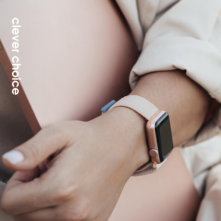 Crong Nylon - Sportovní řemínek pro Apple Watch 38/40/41/42 mm (Starlight)
