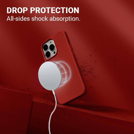 Etui Crong Color Cover Magnetic do iPhone 13 Pro Max MagSafe Silikonowe Red