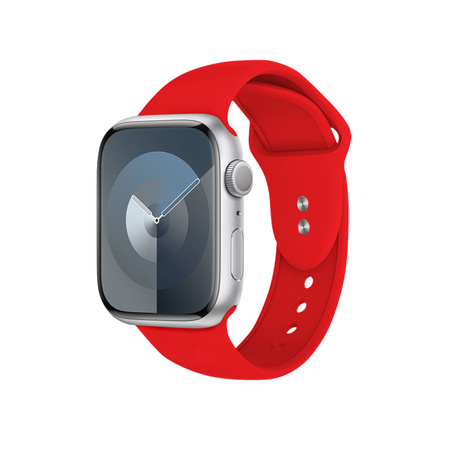 Pasek Crong Liquid do Apple Watch 42/41/40/38 mm Czerwony Silikonowy