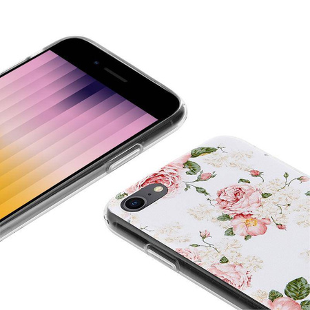 Etui Crong Flower do iPhone SE 2022 / 2020 / 8 Kolorowe Kwiaty Kobiece 02