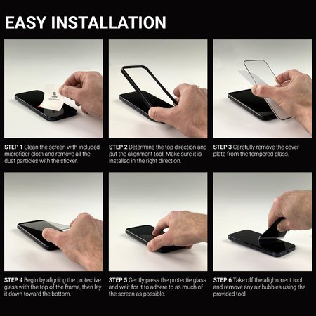 Szkło Crong 3D Armour Glass do iPhone 17 Pro Hartowane 9H z Ramką na Ekran