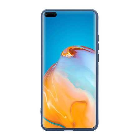 Etui Crong Color Cover do Huawei P40 Silikonowe Niebieskie z Mikrofibrą