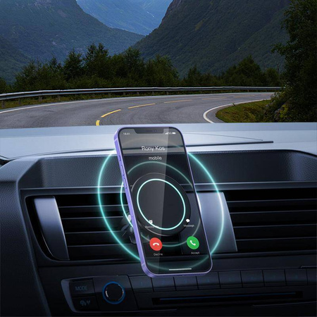 Uchwyt Samochodowy MagSafe do Telefonu na Kratkę Nawiewu Crong Carclip Magnetic Czarny